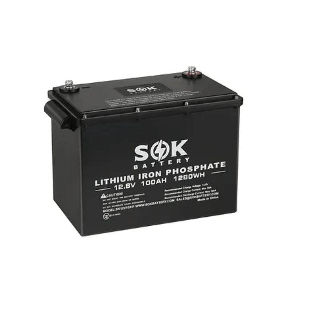 SOK Battery 12V 100Ah LiFePO4 Marine Grade Battery Batteries SOK Battery