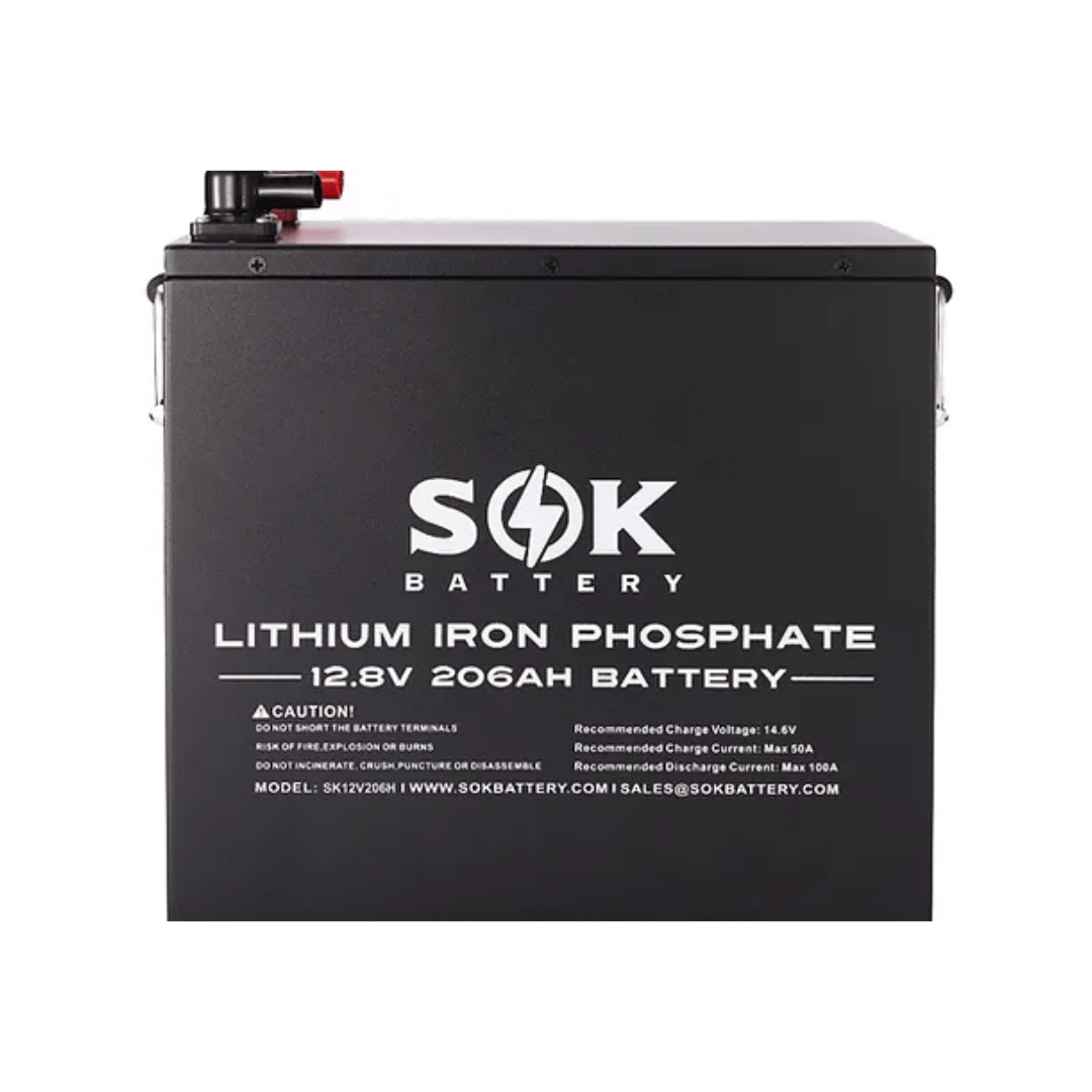 SOK Battery 12V 206Ah LiFePO4 Battery With Bluetooth & Built-in Heater Batteries SOK Battery