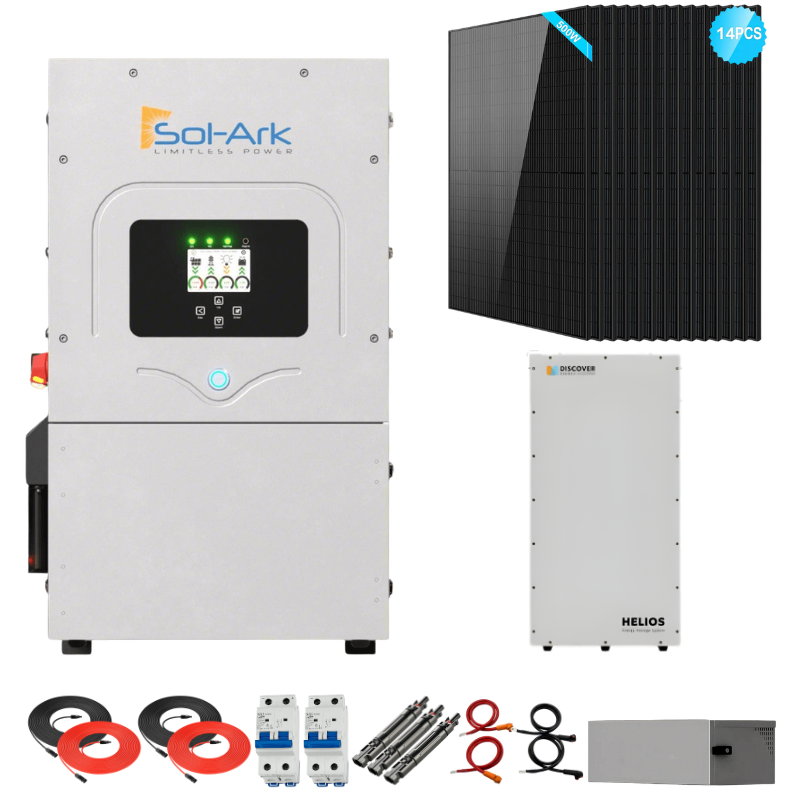 Sol-Ark 12K Complete Hybrid Solar Kit | 7kW Solar | 16kWh Wall Mount Batteries