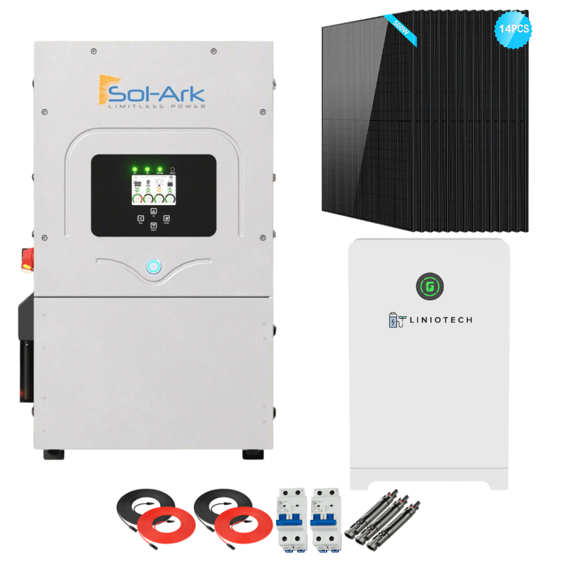 Sol-Ark 12K Complete Hybrid Solar Kit | 7kW Solar | 16kWh Wall Mount Batteries
