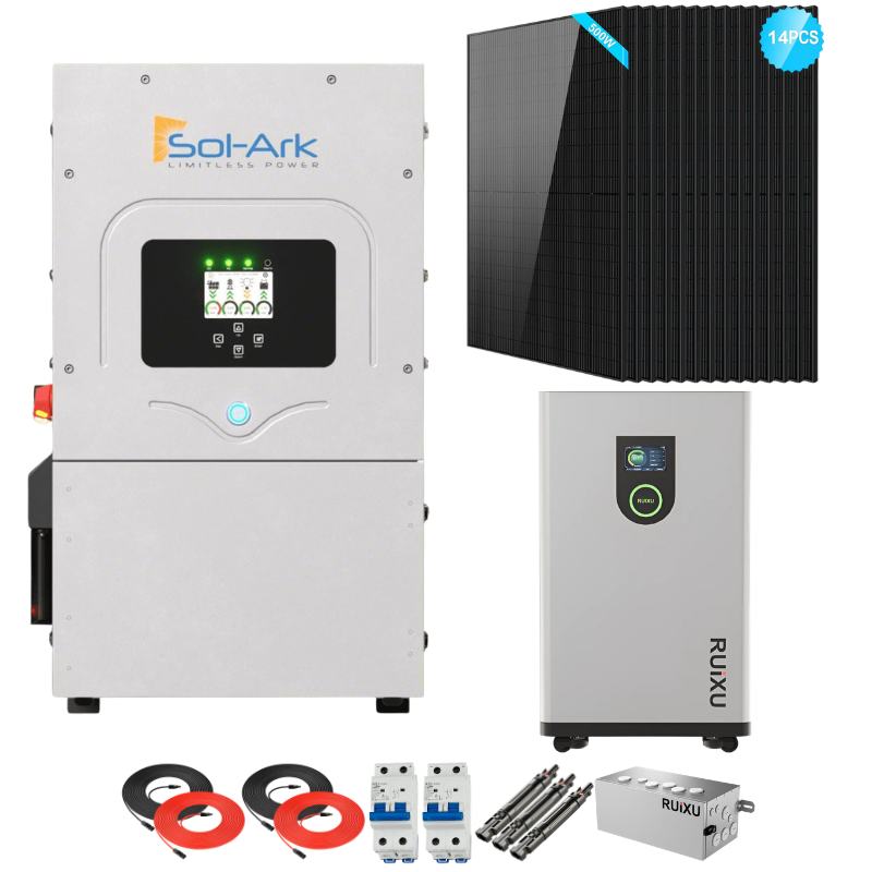 Sol-Ark 12K Complete Hybrid Solar Kit | 7kW Solar | 16kWh Wall Mount Batteries