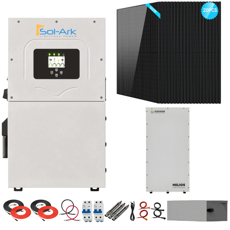 Sol-Ark 15K Complete Hybrid Solar Kit | 10kW Solar | 16kWh Wall Mount Batteries