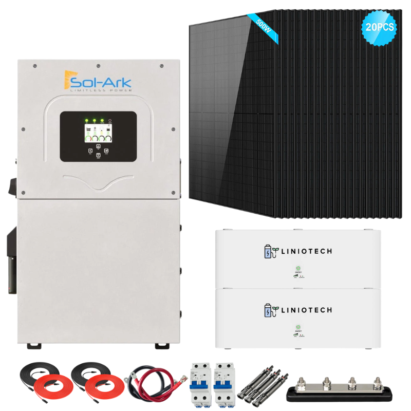 Sol-Ark 15K Complete Hybrid Solar Kit | 10kW Solar | 20.48kWh Server Rack Batteries