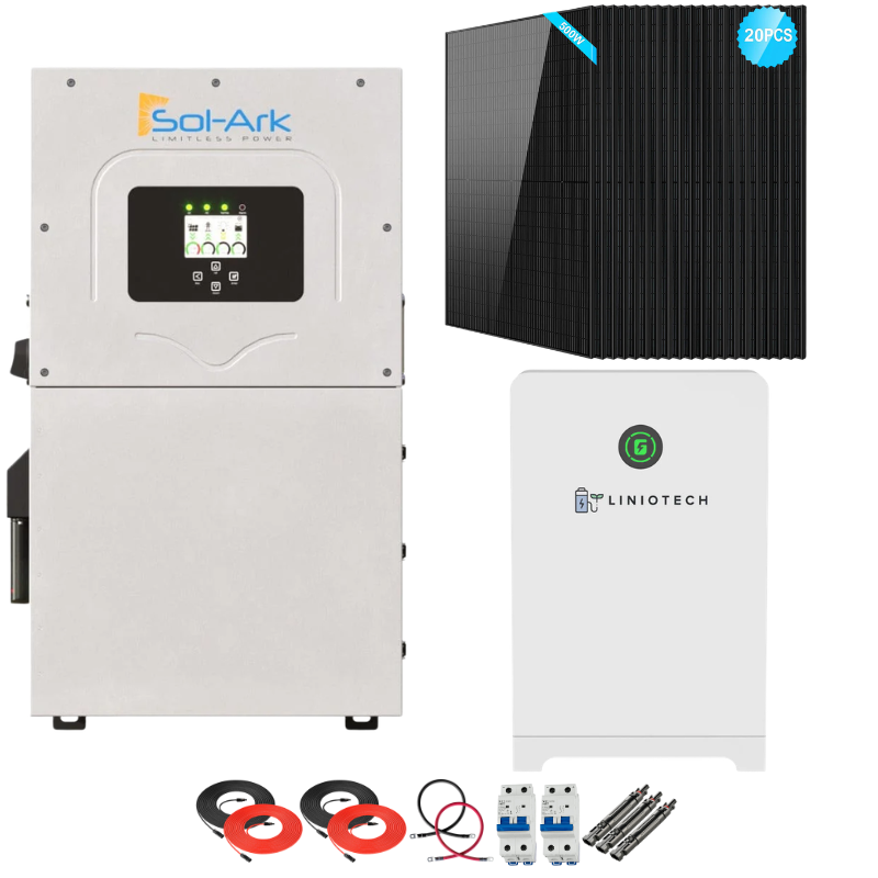 Sol-Ark 15K Complete Hybrid Solar Kit | 10kW Solar | 16kWh Wall Mount Batteries