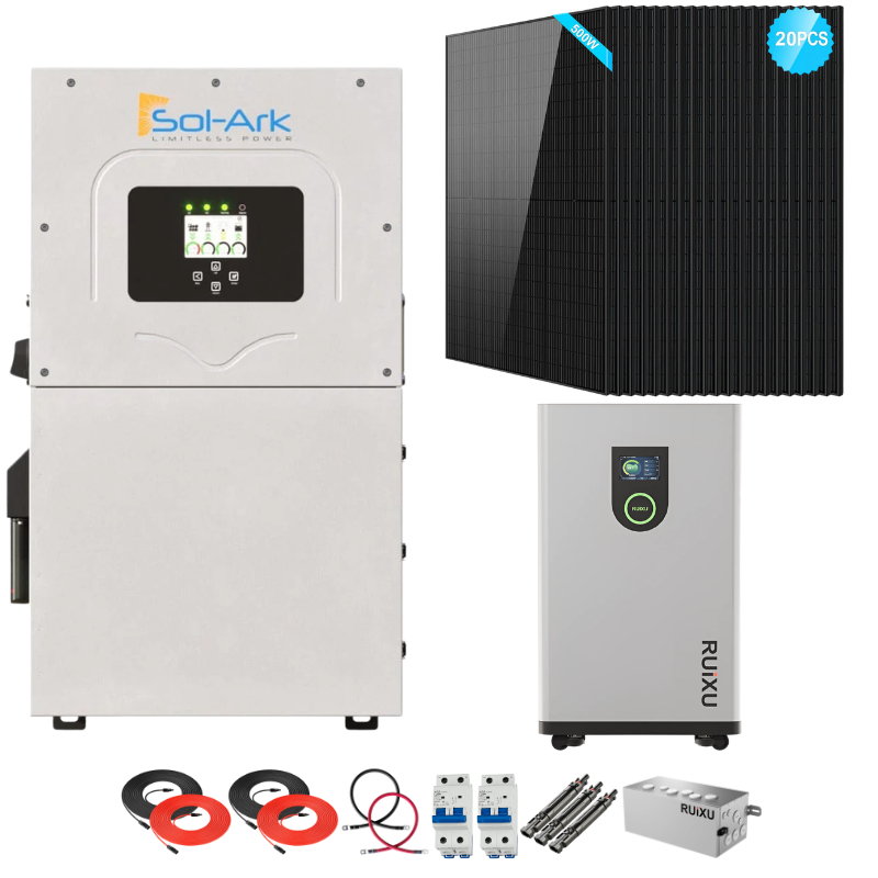 Sol-Ark 15K Complete Hybrid Solar Kit | 10kW Solar | 16kWh Wall Mount Batteries