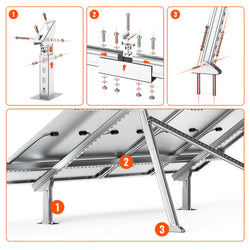 RICH SOLAR Solar Ground Mount | Fit MEGA 100/100 SLIM/MEGA 150 | Adjustable, Easy-to-Install Brackets for 1-4 Panels