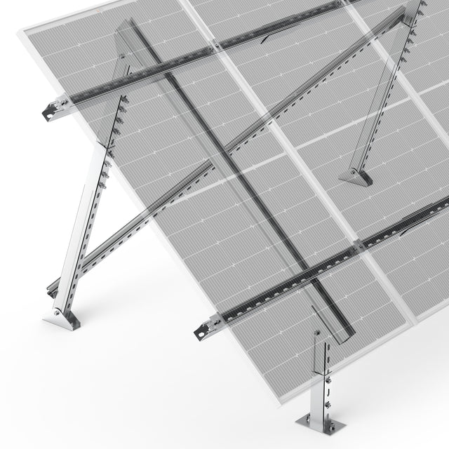 RICH SOLAR Solar Ground Mount | Fit Mage 200/Mega 220/Mega 250 | Adjustable, Easy-to-Install Brackets for 1-4 Panels
