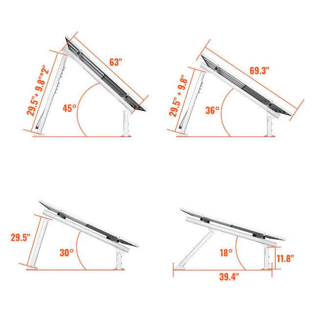 RICH SOLAR Solar Ground Mount | Fit MEGA 335 / MEGA 410 | Adjustable, Easy-to-Install Brackets for 1-4 Panels