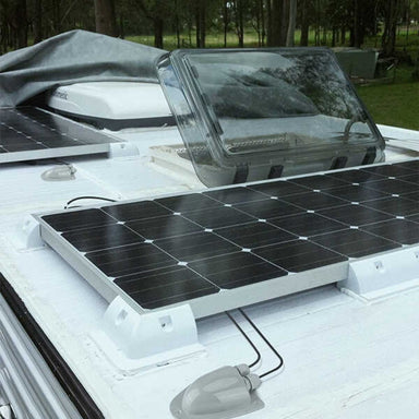 Solar Panel With BougeRV ABS Solar Double Cable Entry Gland Box On A RV