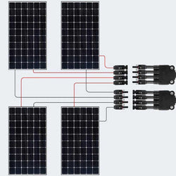 BougeRV Y Branch Parallel Connectors Extra Long 4 to 1 Solar Cable Accessories BougeRV