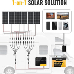 BougeRV Solar Y Connector Solar Panel Parallel Connectors Extra Long 6 to 1 Cable Accessories BougeRV