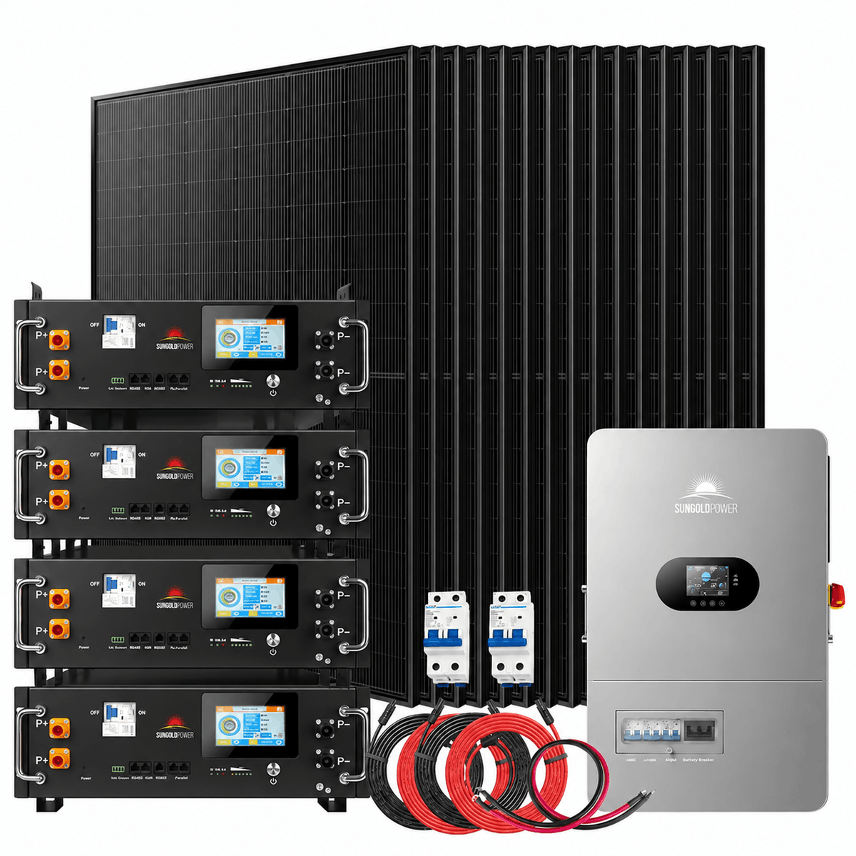 SunGold Power 12kW Off-Grid Solar Kit, 7.2kW Solar, 20.48kWh Battery | 120/240V Solar Kits SunGoldPower