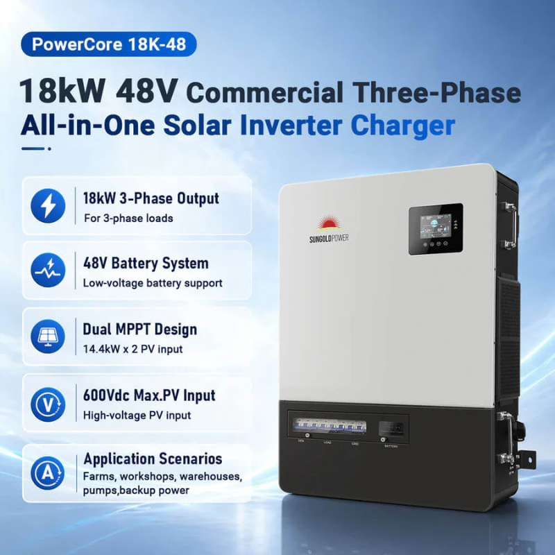 Sungold Power 18kW 48V Commercial Three-Phase All-in-One Solar Charge Inverter