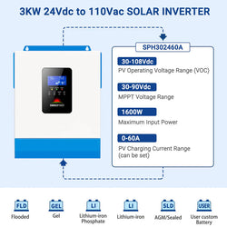 Sungold Power 3000W 24V Solar Inverter Charger [PV30-108V / MPPT30-90V]
