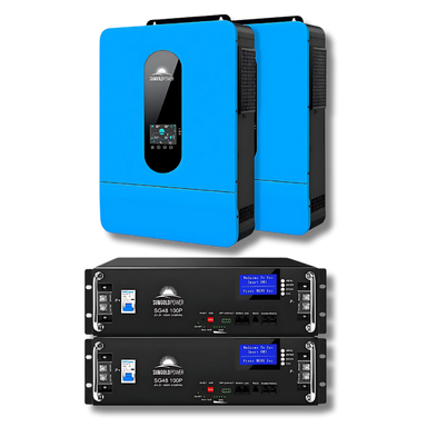 Sungold Power | 13,000W 48V Solar Charge Inverter | Split Phase + WiFi Monitor (2 Units Parallel) Hybrid Inverters SunGoldPower 2*SPH6548P+2*48V100AH Lithium Battery