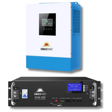 Sungold Power 5000W 48V Solar Charger Inverter Hybrid Inverters SunGoldPower Inverter+48V100AH Lithium Battery