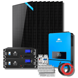 Sungold Power Off-Grid Solar Kit 8000W 48VDC 120V/240V LifePo4 10.24KWH Lithium Battery 8 X 415 Watts Solar Panels | SGR-8K10E Solar Kits SunGoldPower