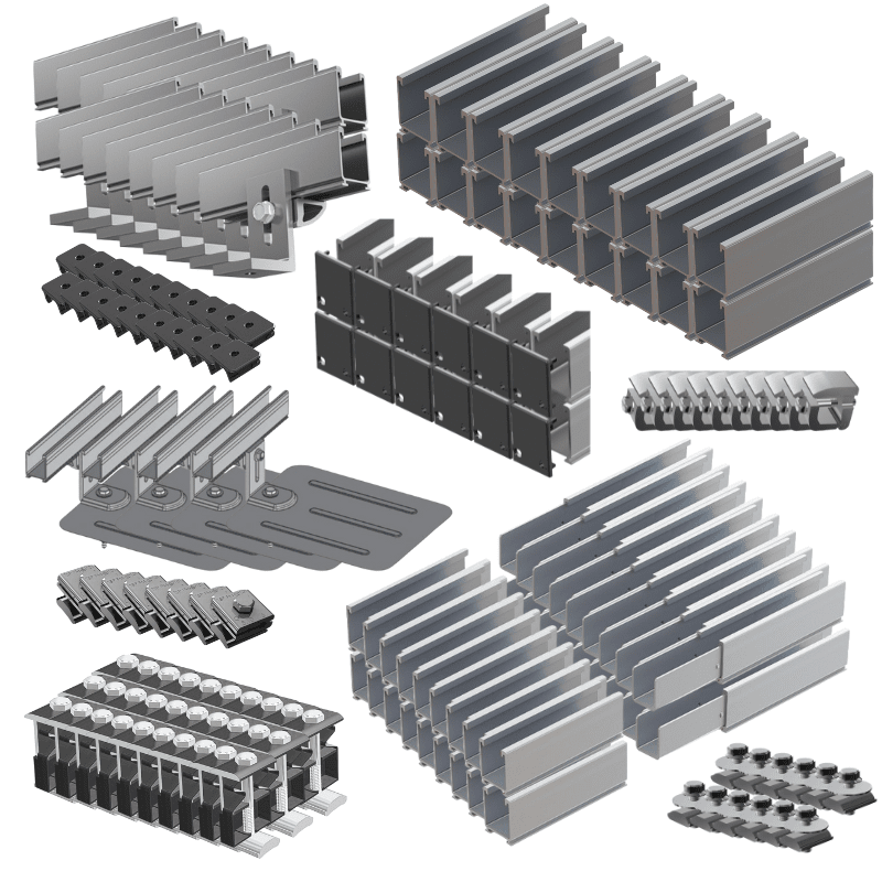 Tamarack Flush Mount (FM) System | 6 / 12 / 18 / 24 x 300-400W Solar Panels Racking Tamarack 18 Panel Kit