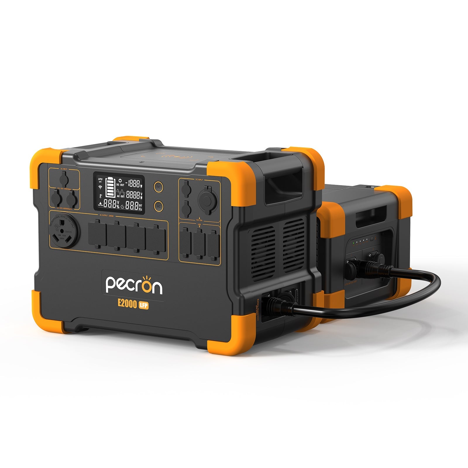 PECRON E2000LFP Expandable Portable Power Station 2000W 1920Wh Solar Generator & Portable Power Station PECRON E2000LFP+EB3000-24V