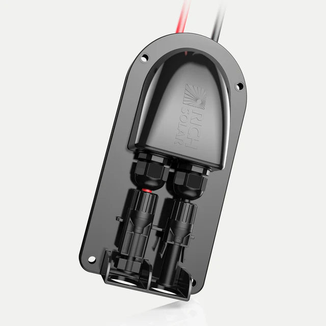 Rich Solar Cable Entry Plate | IP68 Waterproof Polypropylene Housing with UL 10AWG Wires and Solar Connectors | Easy to Install