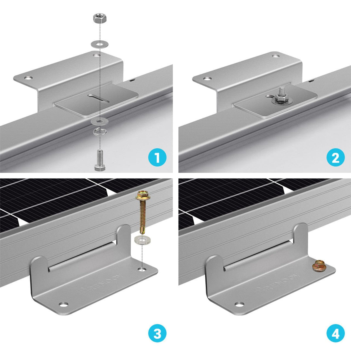 Renogy Solar Panel Mounting Z Brackets for Secure Installation