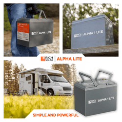 RICH SOLAR ALPHA 1 LITE | 12V 100Ah LiFePO4 Battery | Lightweight 12V Lithium Battery for RVs, Trailers, Vans, Boats, Off-Grid | 4,000 Lifetime Cycles | Best Value Batteries RICH SOLAR