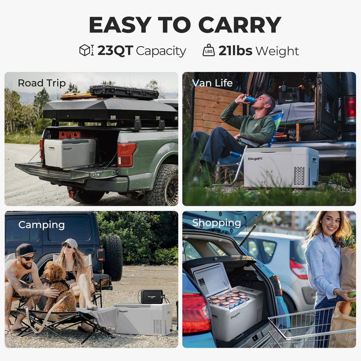 BougeRV 12V 23 Quart Portable Fridge For Travel