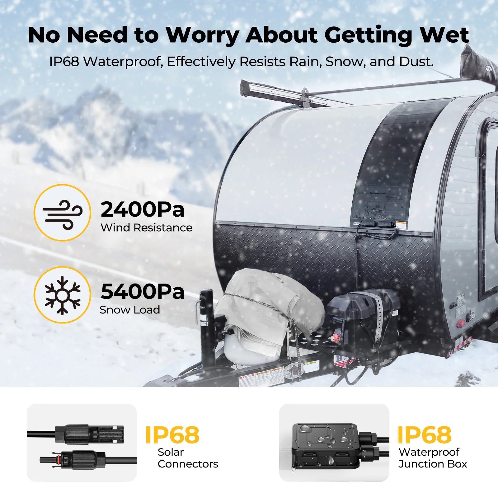 BougeRV Yuma 100W CIGS Thin-film Flexible Solar Panel with Pre-Punched Holes (Compact Version)