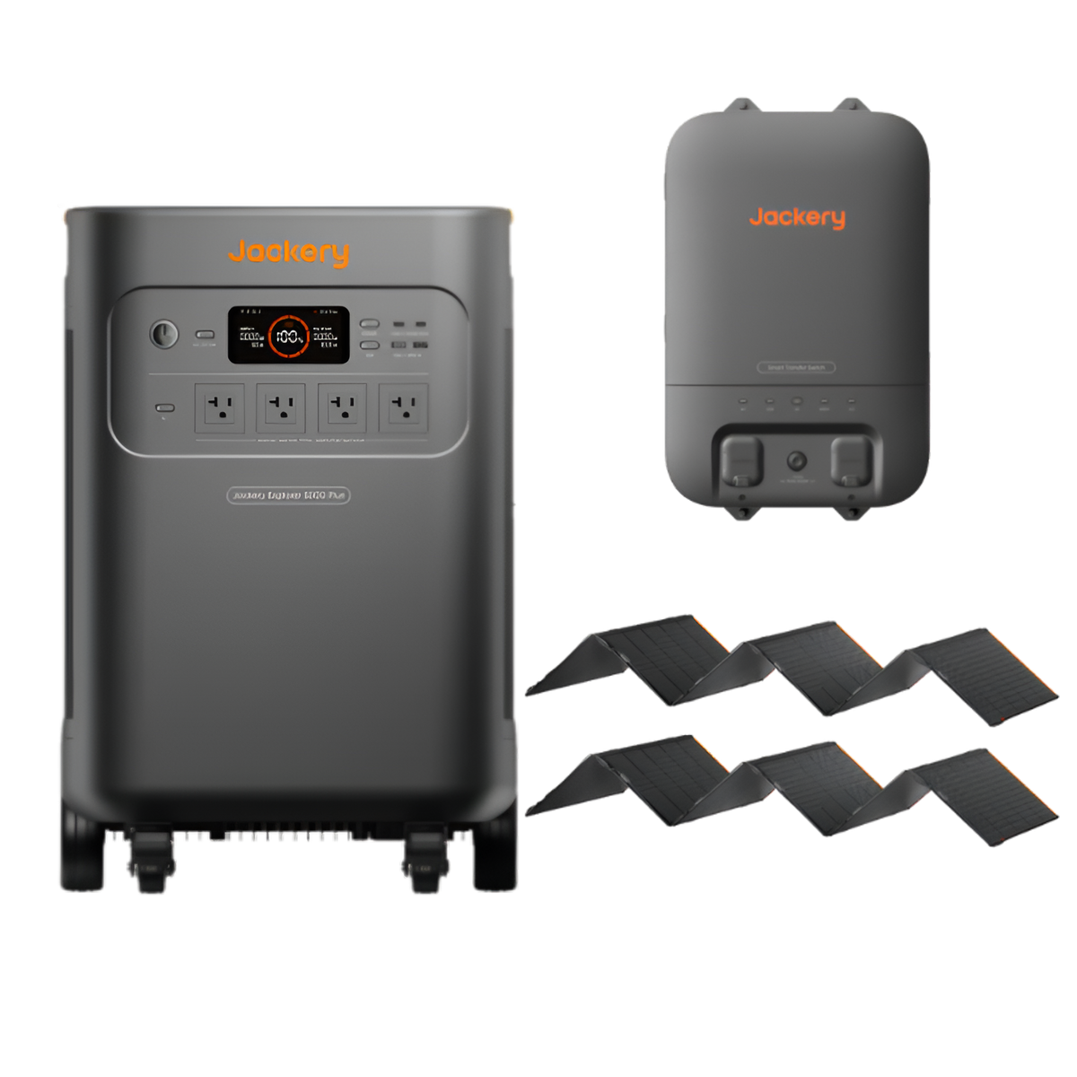 Jackery Explorer 5000 Plus Portable Power Station + Jackery Smart Home Transfer Switch + 2 × Jackery SolarSaga 500 X