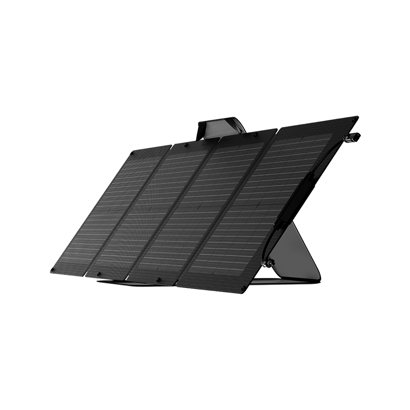 EcoFlow 110W Portable Solar Panel Side With Stand