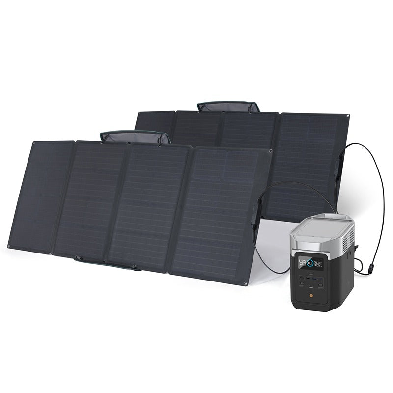 EcoFlow DELTA 2 Portable Power Station Solar Generator + 2x 160W Solar Panel