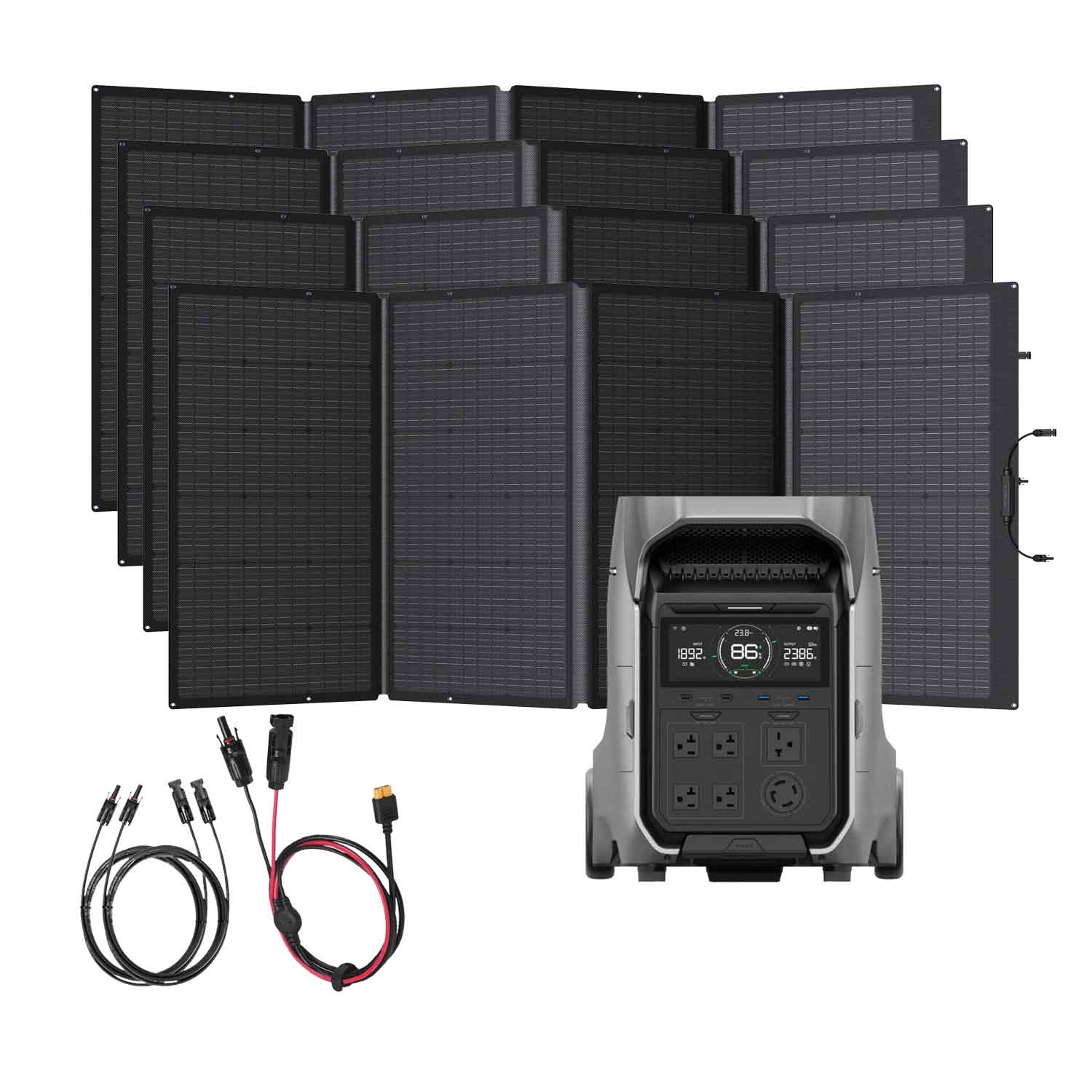 EcoFlow DELTA Pro 3 Portable Solar Kit (Free River 3 Portable Power Station) Solar Generator Kits EcoFlow 4 x 400W Solar Panels