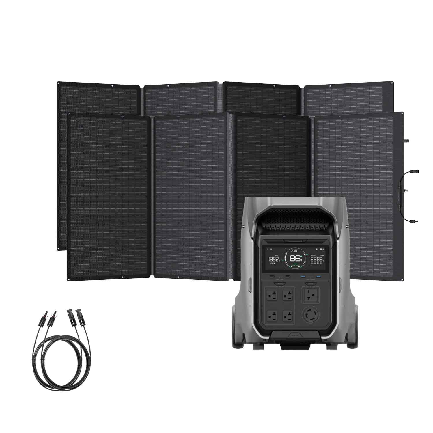 EcoFlow DELTA Pro 3 Portable Solar Kit (Free River 3 Portable Power Station) Solar Generator Kits EcoFlow 2 x 400W Solar Panels