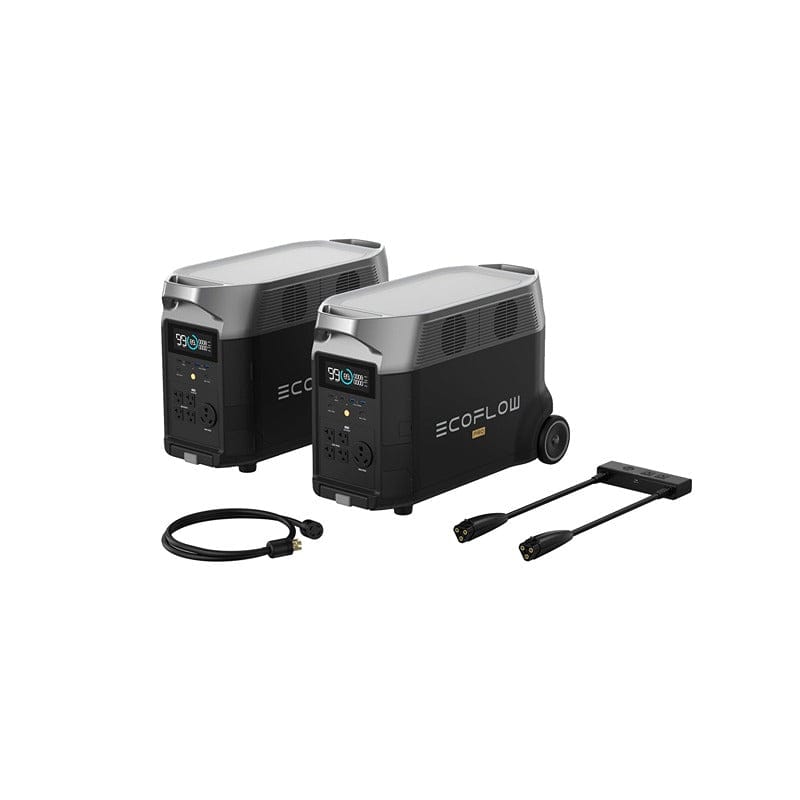 EcoFlow DELTA Pro Portable Power Station & Solar Kits Solar Generator Kits EcoFlow 2 x EcoFlow DELTA Pro + Double Voltage Hub