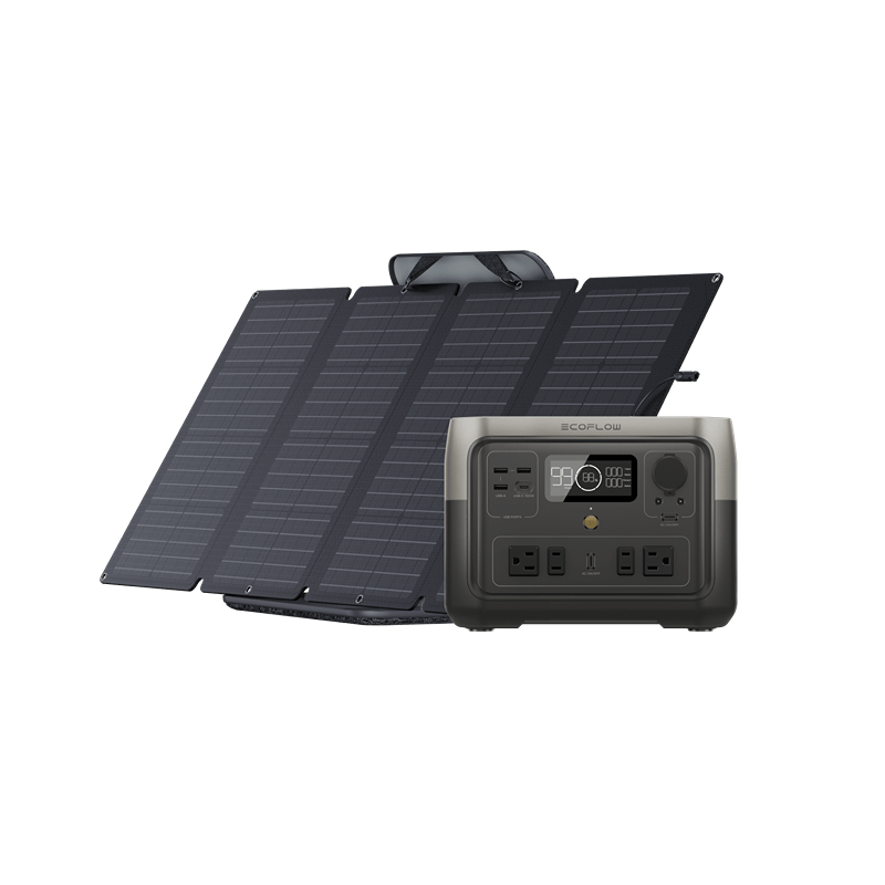 EcoFlow RIVER 2 Max Portable Power Station Solar Generator Kits EcoFlow RIVER 2 Max + 1*160W Portable Solar Panel