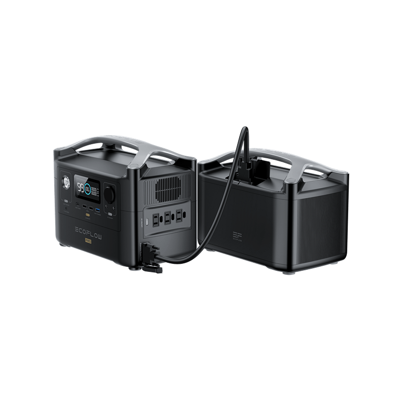 EcoFlow RIVER Pro Extra Battery Attached With Generator