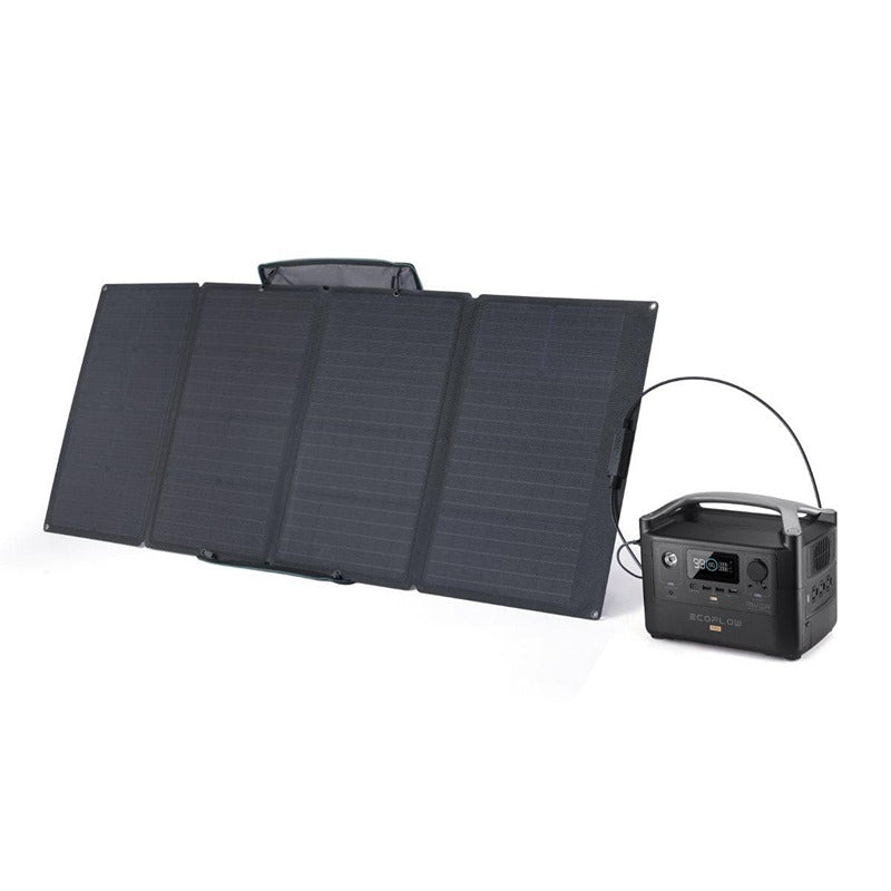 EcoFlow RIVER Pro Power Station Solar Generator With 160W Solar Panel Side