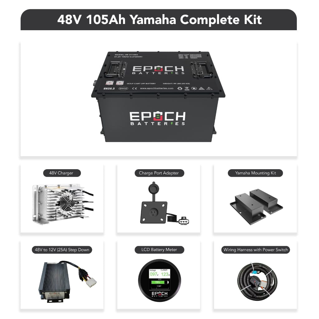 Epoch 48V 105Ah LiFePO4 Golf Cart Battery Set | 3500 Cycle | IP67 Rating | BMS Battery Epoch Batteries