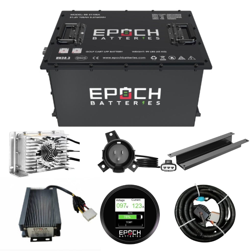 Epoch 48V 105Ah LiFePO4 Golf Cart Battery Set | 3500 Cycle | IP67 Rating | BMS Battery Epoch Batteries