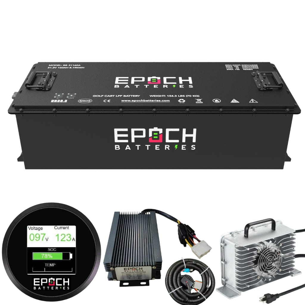 Epoch 48V 160Ah LiFePO4 Golf Cart Battery Set | 3500 Cycle | IP67 Rating | BMS Battery Epoch Batteries