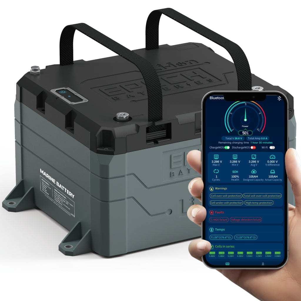 Epoch 48V 50Ah LiFePO4 Battery | 3500 Cycles | IP67 Rating | Marine Battery Battery Epoch Batteries