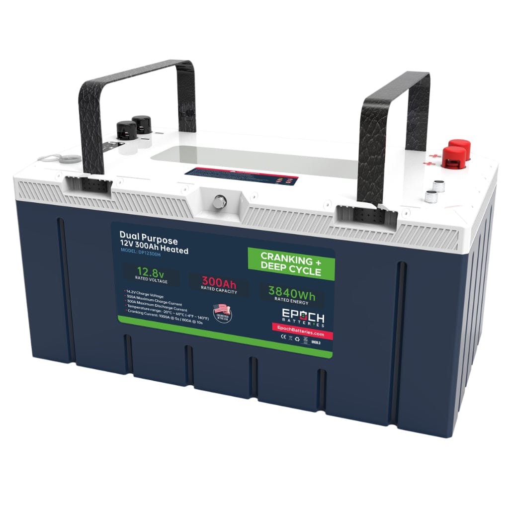 Epoch 12V 300Ah LiFePO4 Dual Purpose Battery | 6000 Cycles | IP67 Rated | Internal Heating Battery Epoch Batteries