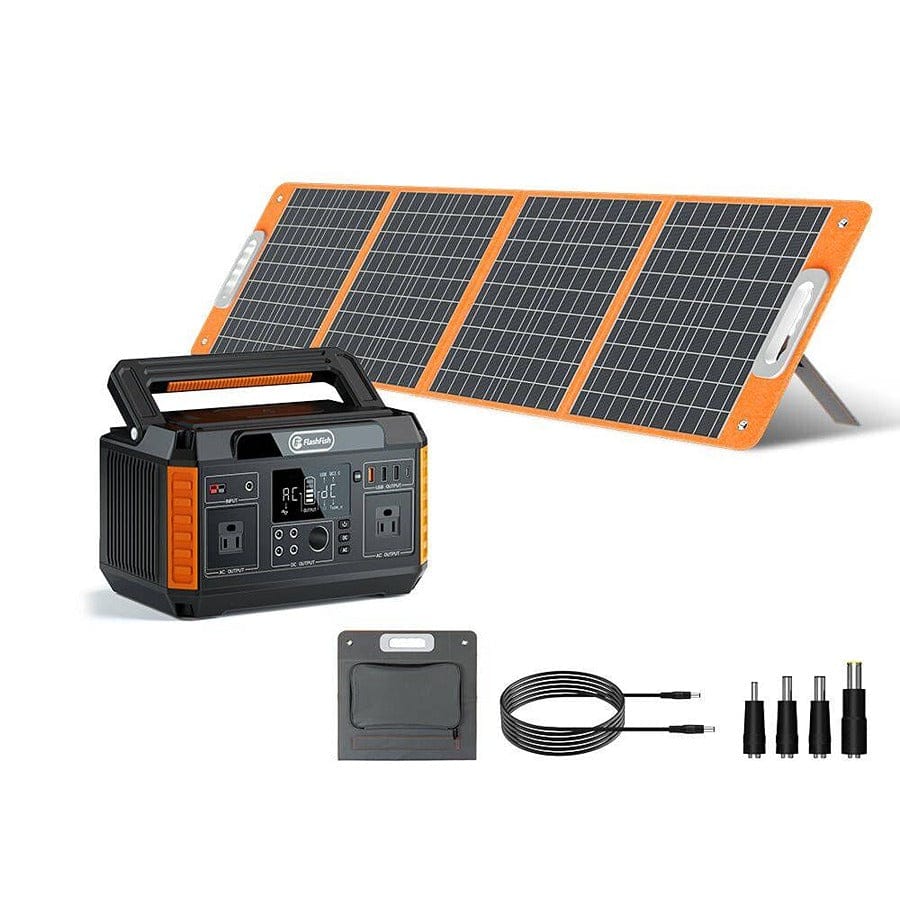 FlashFish P60 Portable Power Station | 560W 520Wh/140400mAh Solar Generators FlashFish
