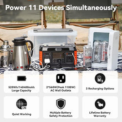 FlashFish P60 Portable Power Station | 560W 520Wh/140400mAh Solar Generators FlashFish