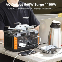 FlashFish P60 Portable Power Station | 560W 520Wh/140400mAh Solar Generators FlashFish