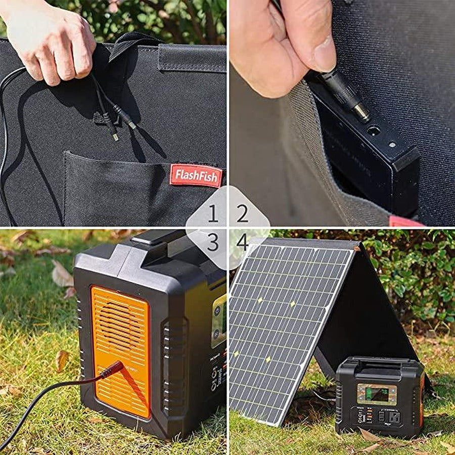 Flashfish SP100 Portable Solar Panel usage 2