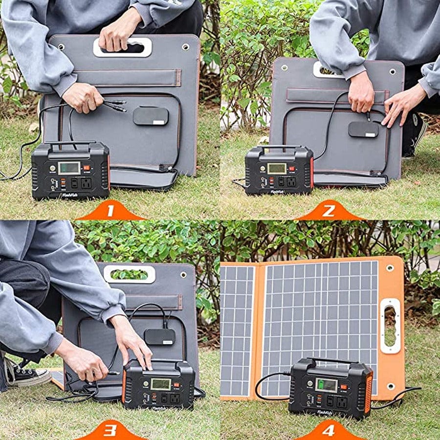 Flashfish TSP60 Foldable Solar Panel | 60W/18V Portable Solar Panels FlashFish
