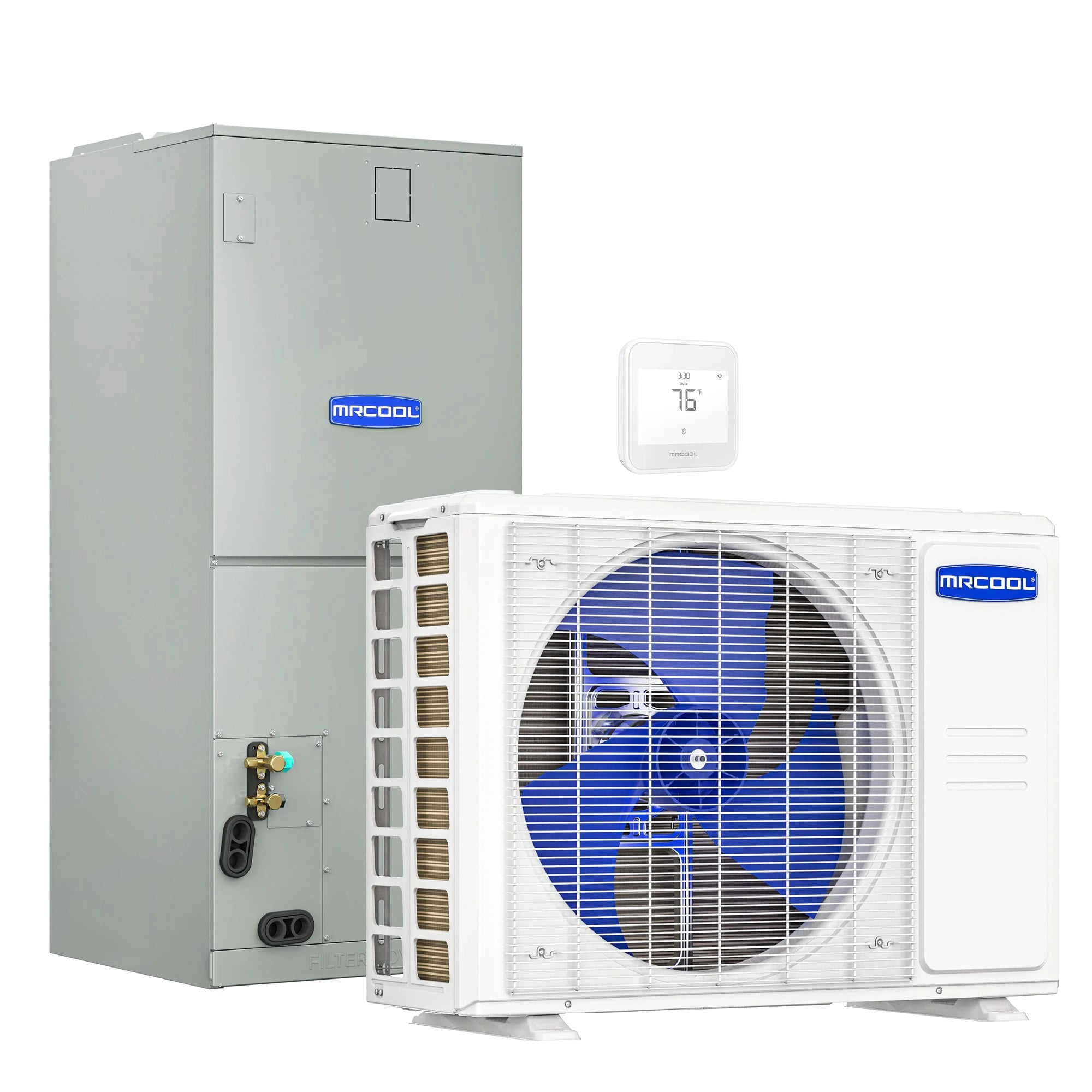MRCOOL VersaPro 2nd Gen Central Split System with 18K BTU, 1.5 Ton, 18.8 SEER2, Heat Pump Condenser and Ducted Air Handler (MVP-18-HP-230A00-O) Central Split Systems MRCOOL