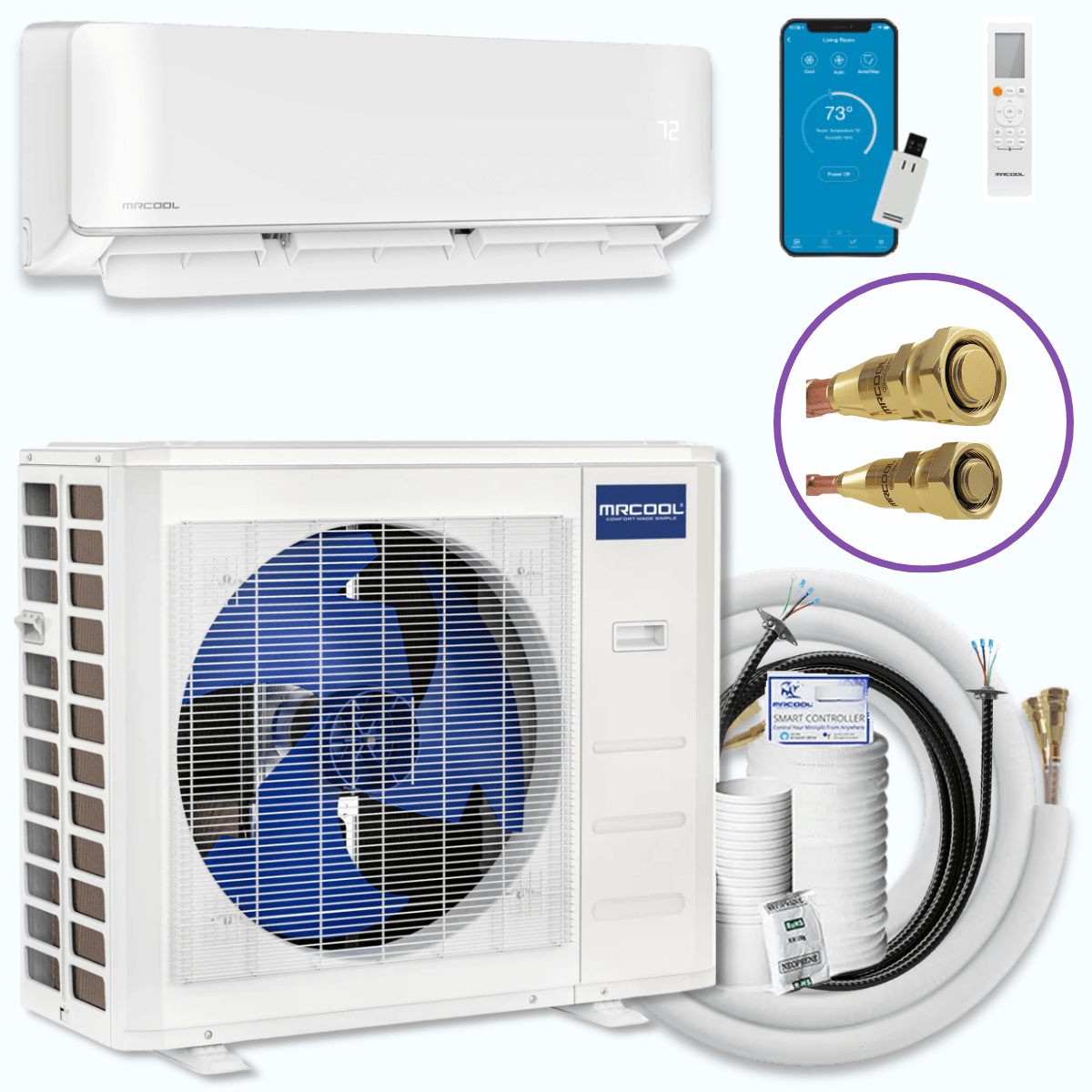 MRCOOL DIY 5th Gen EasyPro 12,000 BTU Single Zone Mini Split Complete System 115V with 16 ft. DIY Quick Connect Line Set and DIYPRO Cable, EZPRO-12-HP-11516D-O Mini Split MRCOOL