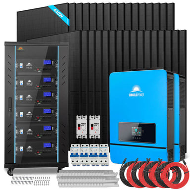 Sungold Power | Off Grid Solar Kit | 20KW 48VDC 120V/240V | LiFePO4 30.72kWh Lithium Battery | 32 x 440 Watts Solar Panels | SGR-20K30E Solar Kits SunGoldPower